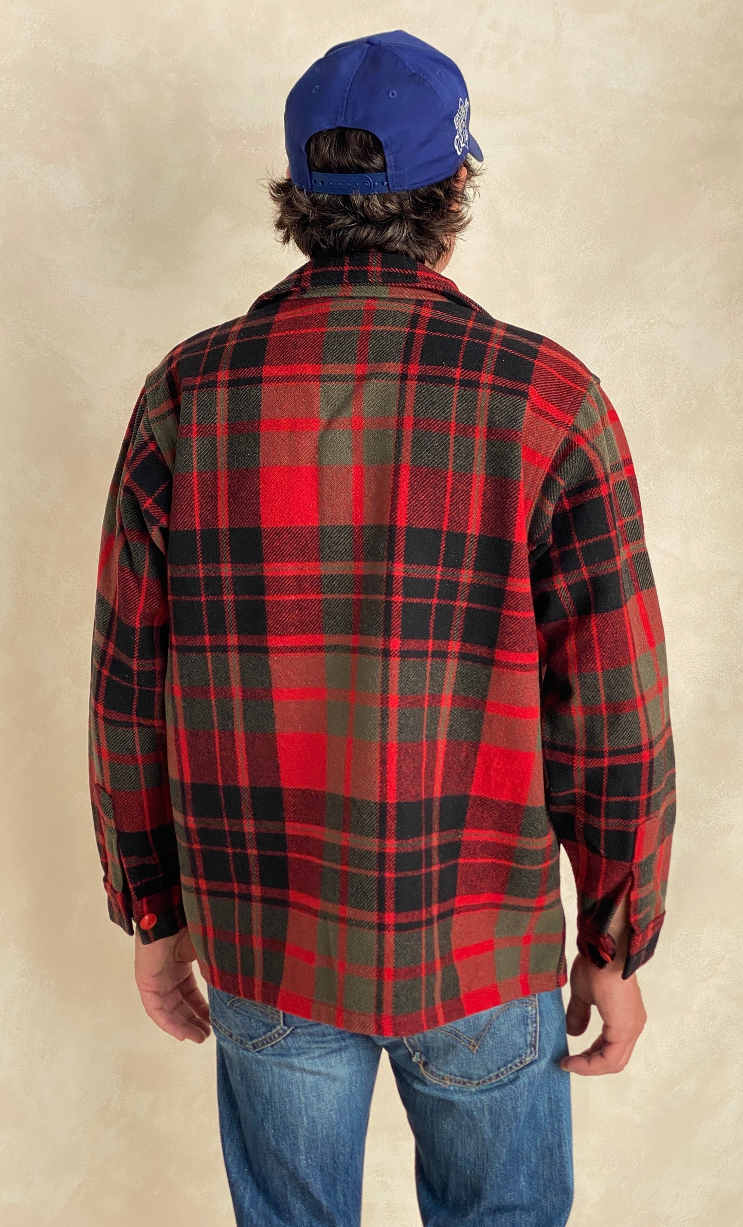 Medium Vintage 50s Woolrich plaid wool shirt made in USA