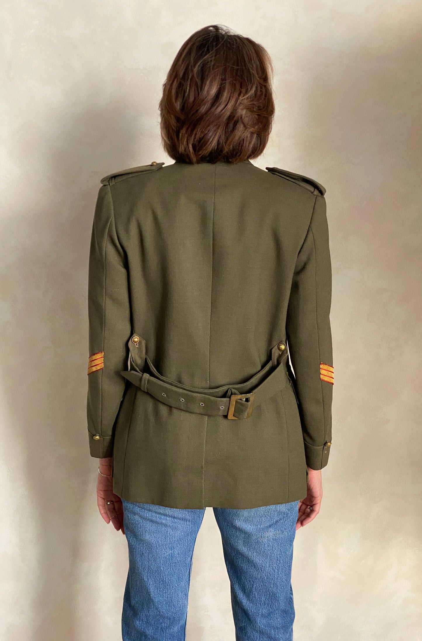 Small. Authentic 50s Vintage Spanish military uniform jacket