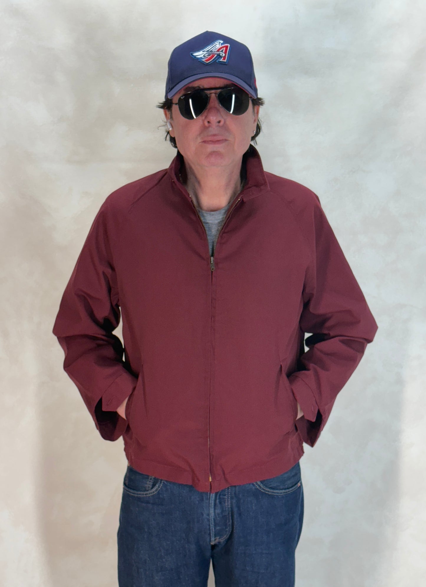 Size Large . 60s cotton zipper jacket Made in USA