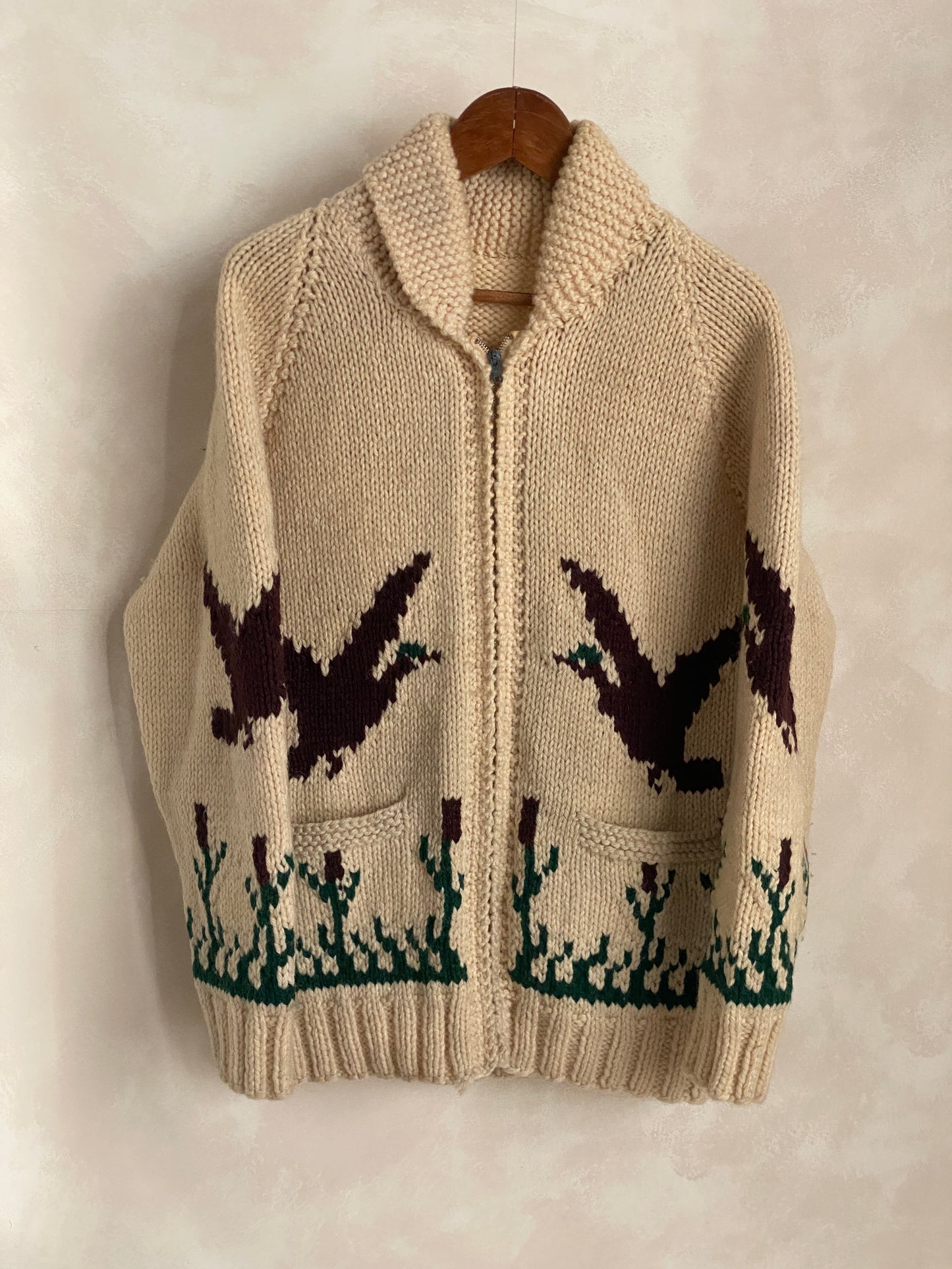 Vintage Hand Knit 100% Wool Cowichan hand made in Canada