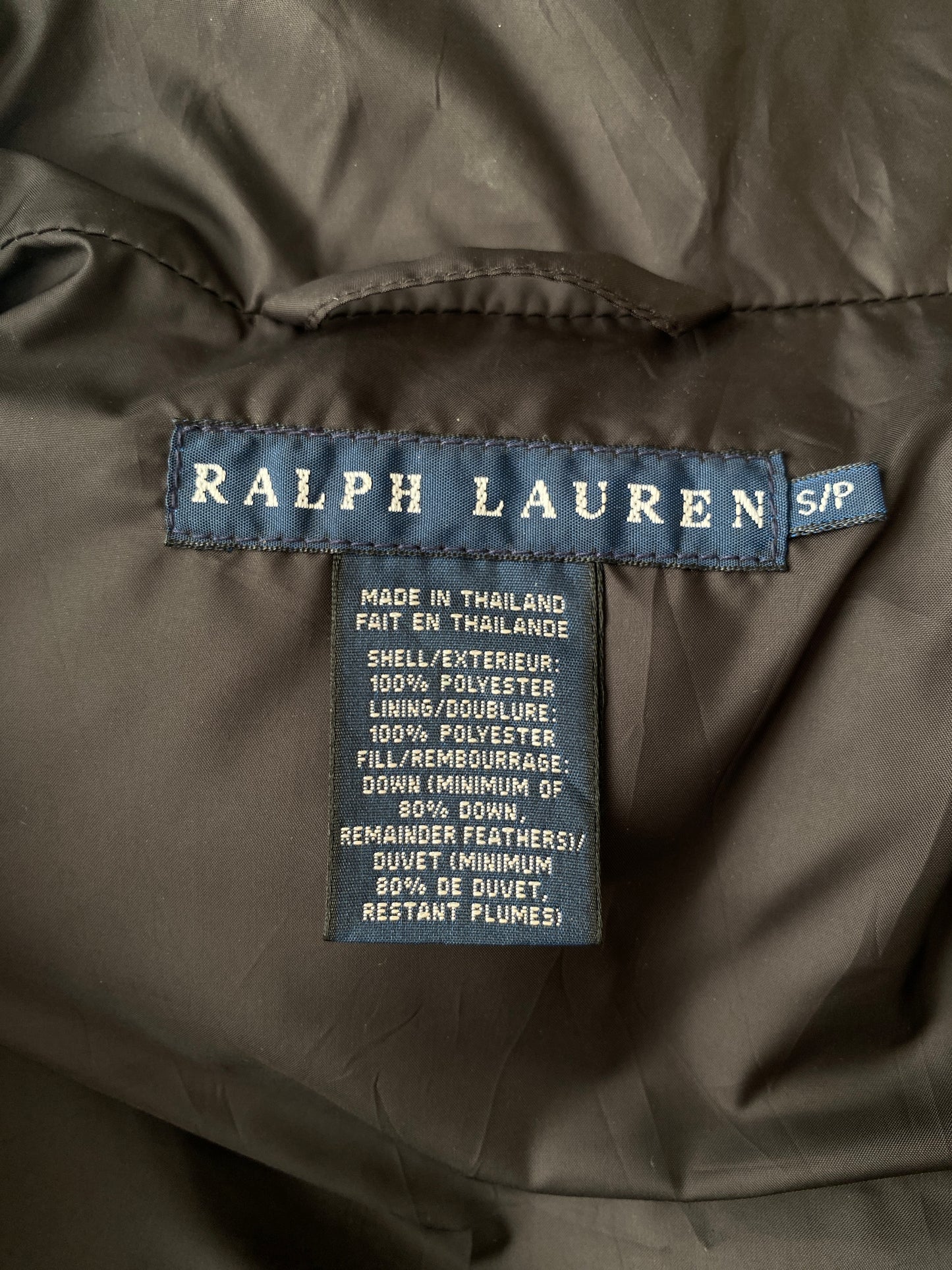 Size XS. Ralph Lauren down vest