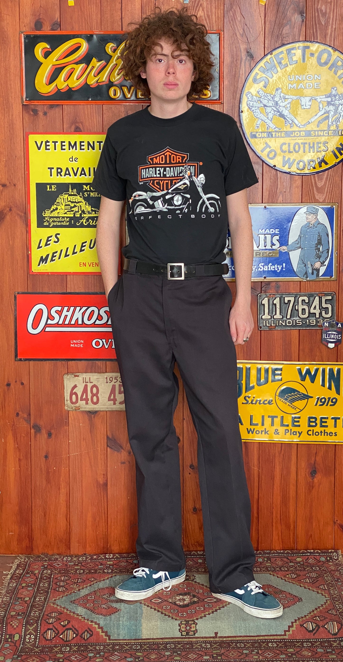 Black Vintage Dickies pants model 874 size 38X32