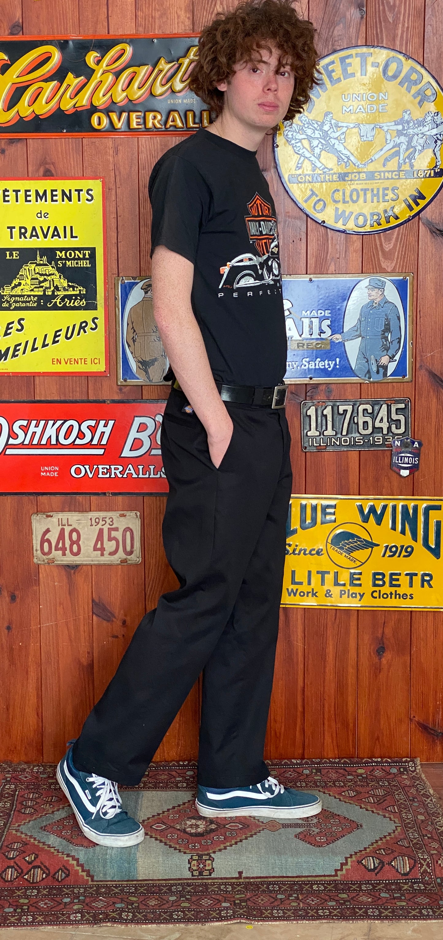 Black Vintage Dickies pants model 874 size 36X30