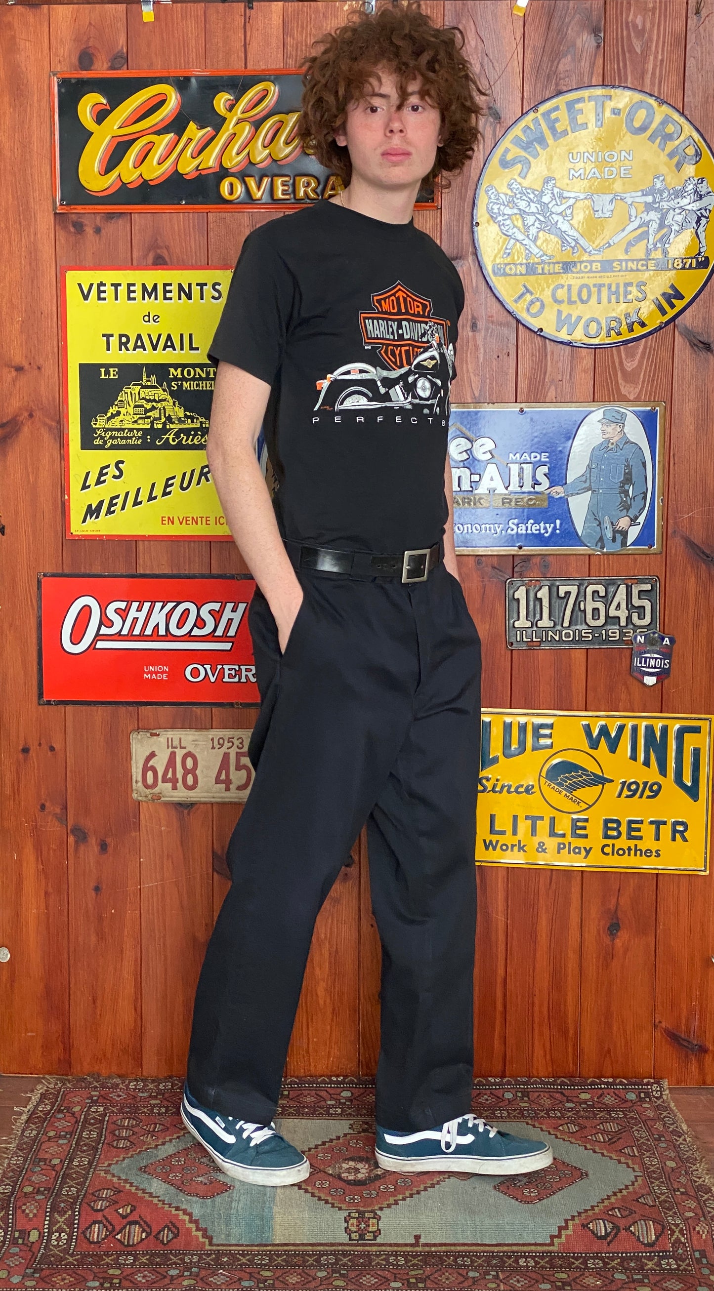 Black Vintage Dickies pants model 874 size 38X30