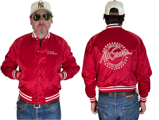 Size Small. Vintage 80s Satin Jacket  Made In USA by Aristo Jack