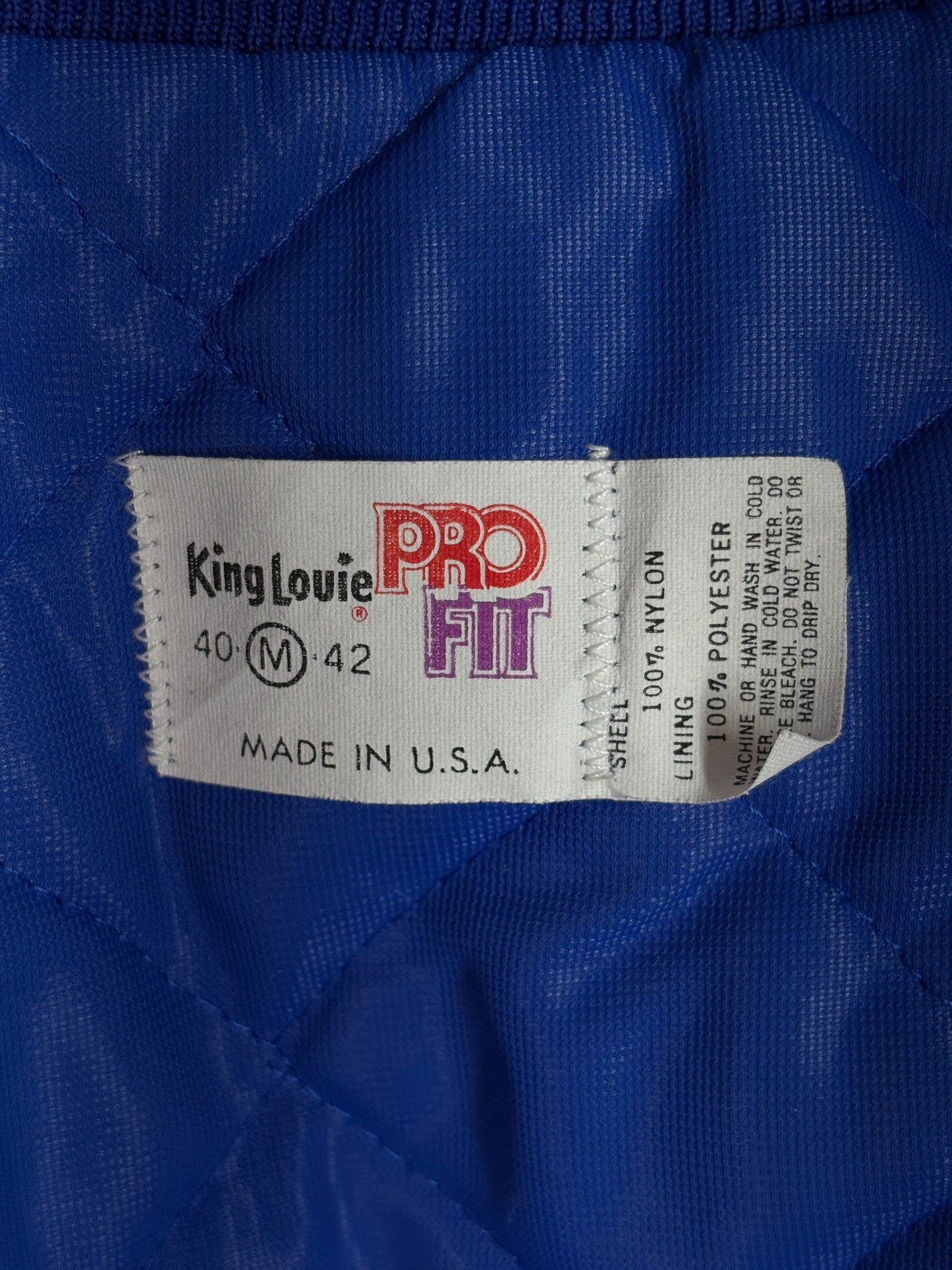 Size Med. Vintage 80s  Bluejays booster club  Satin Jacket made by King Louie In the USA