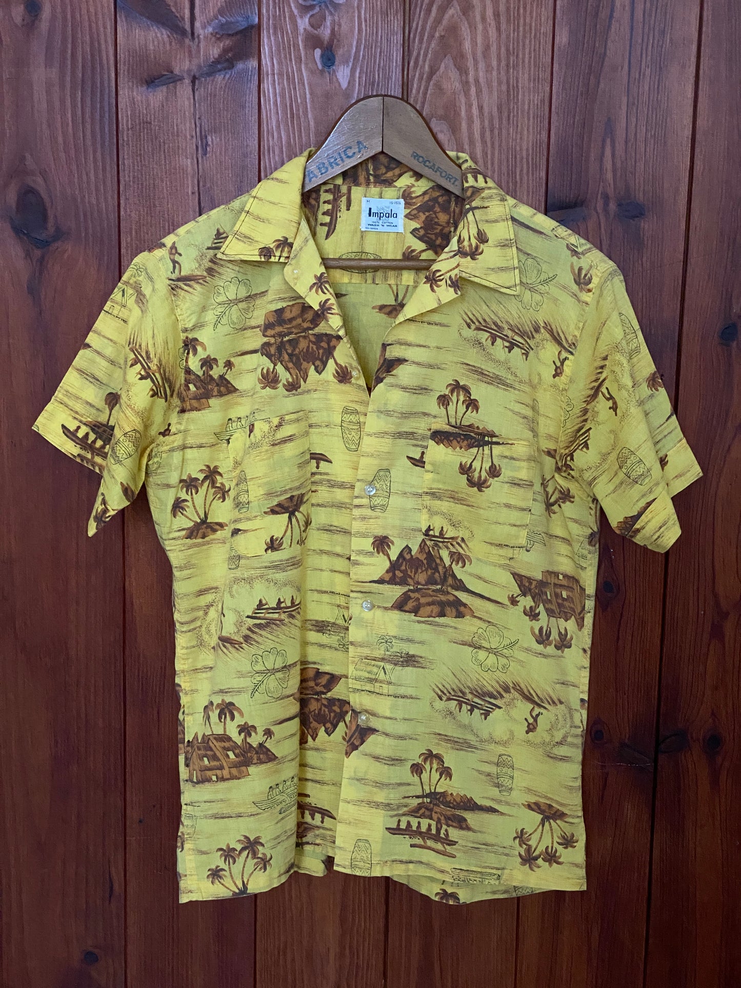 Medium Size Vintage 60s Hawaiian Shirt, Cotton, Made in USA - Retro Collectible