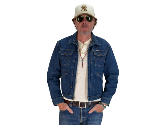 Size 40US / 50EU. Authentic 24MJZ Maverick Jacket – USA-Made Raw Denim Classic