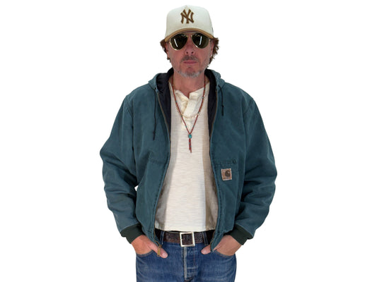 Size Med. 90s Green Vintage hooded Carhartt jacket Made in USA
