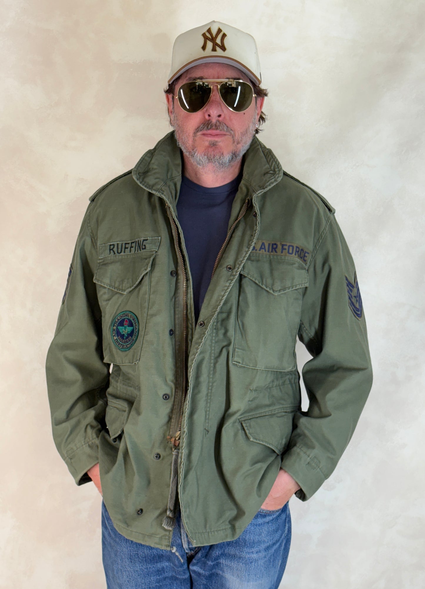 Med Short. Authentic 1978 US Air Force M-65 field jacket Made by John Ownbey