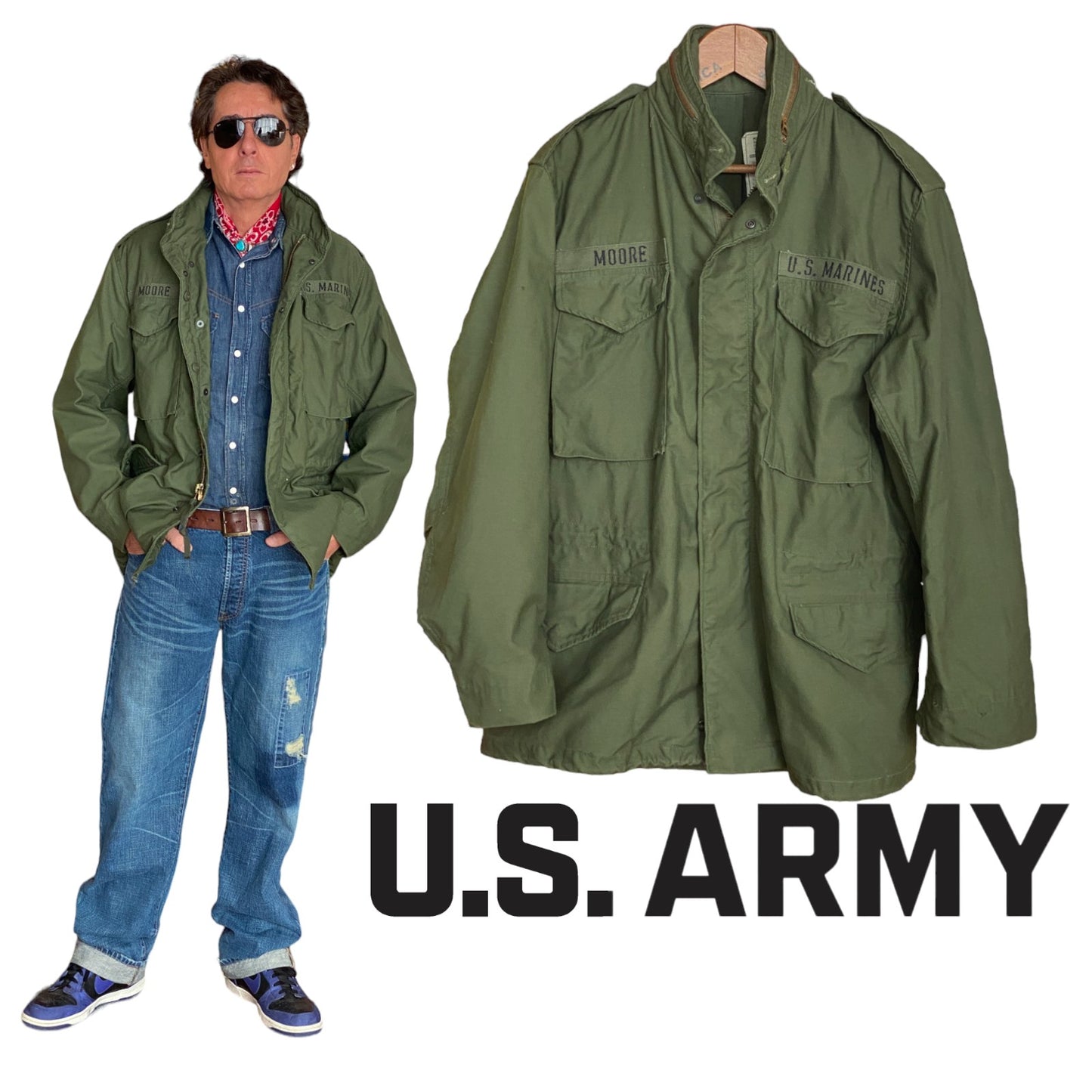 Medium Reg. Authentic  US Army  Vintage M-65 field jacket Alpha Industries