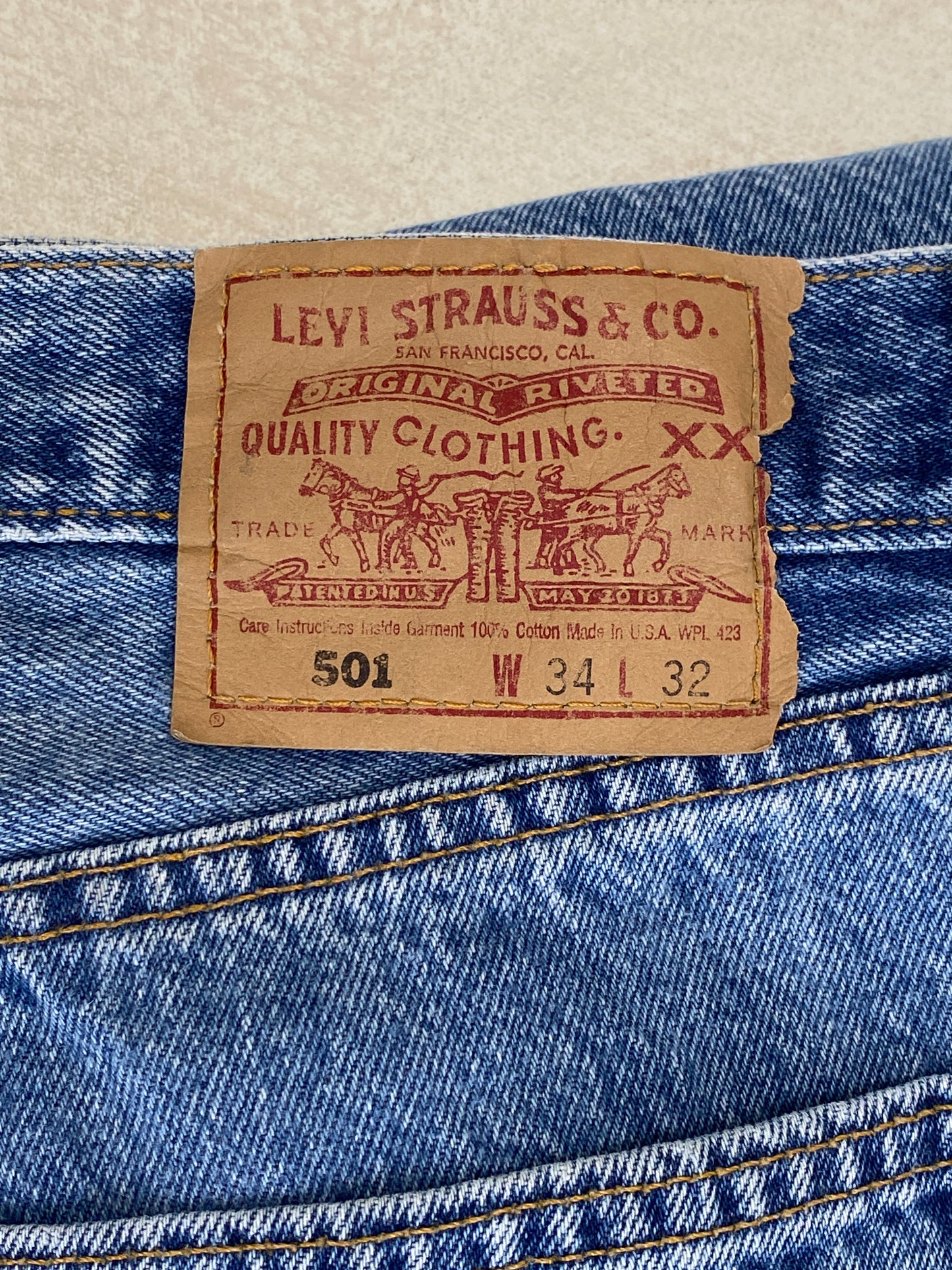 34X32 Levi's 501 Vintage Denim Jeans Made in USA