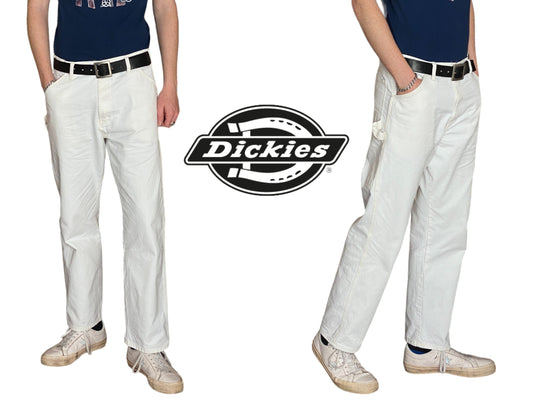 White Vintage Dickies Carpenter Pants | Size 33X29 | Timeless Style