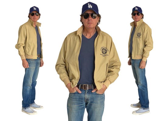 Size Medium Vintage Light Zipper Jacket Made in USA