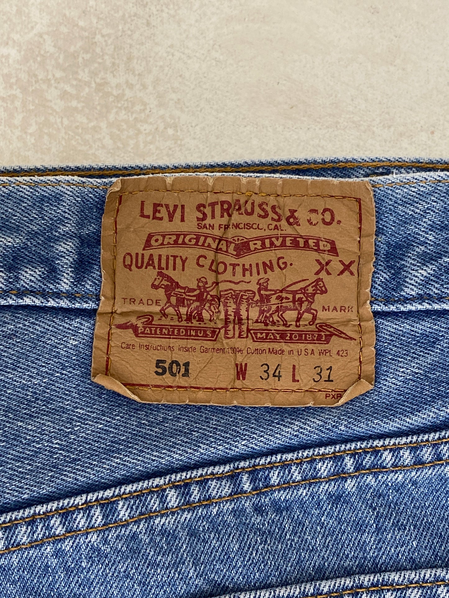 34X31 Levi's 501 Vintage Denim Jeans Made in USA