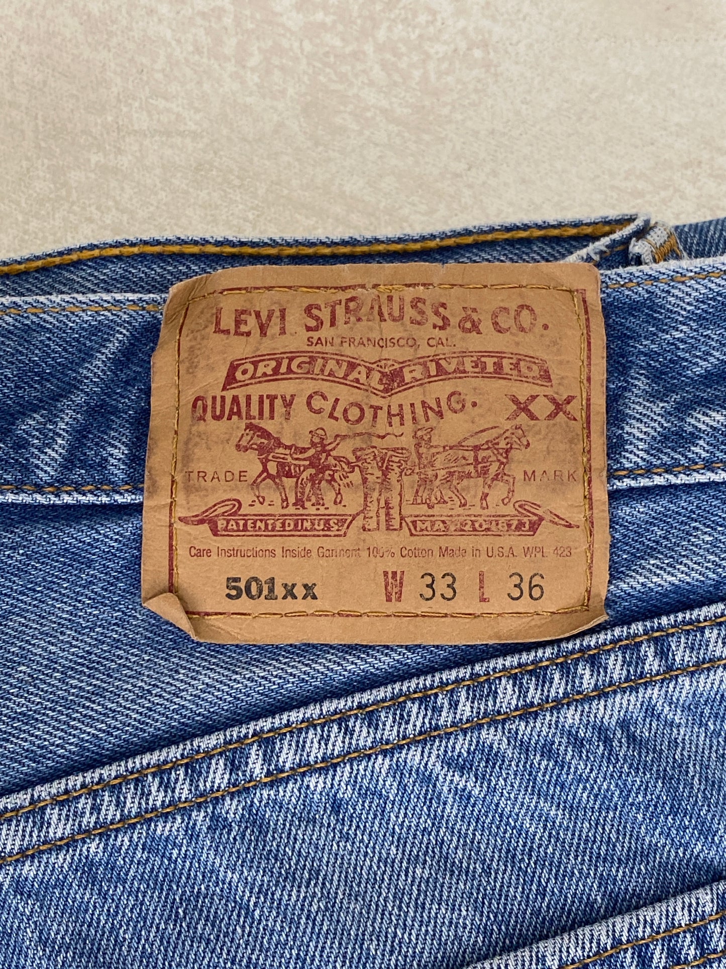 33X36 Levi's 501 Vintage Denim Jeans Made in USA