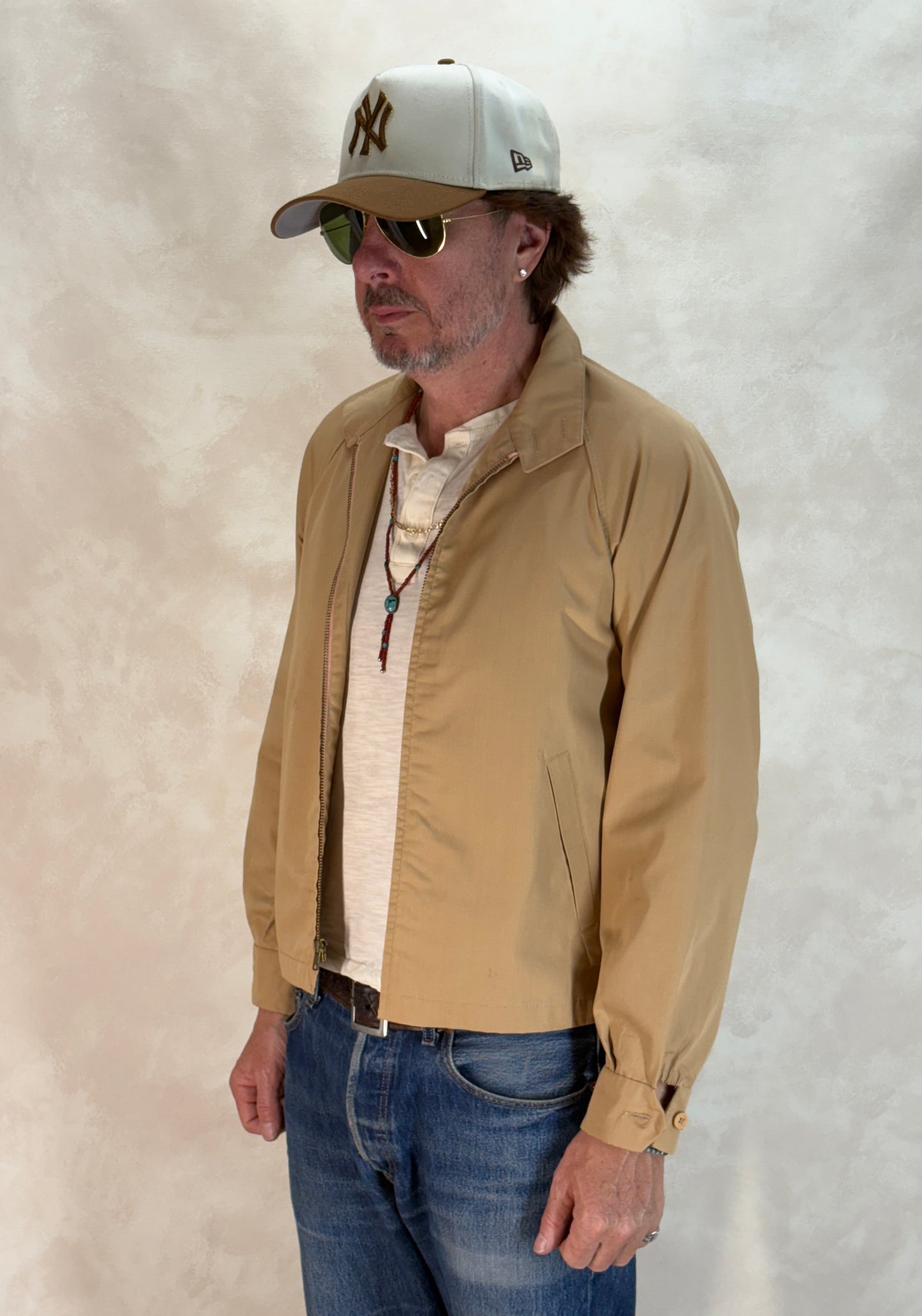 38 Reg , Vintage London Fog Lightweight Cotton-Blend Zip Jacket Made in USA. talon zipper