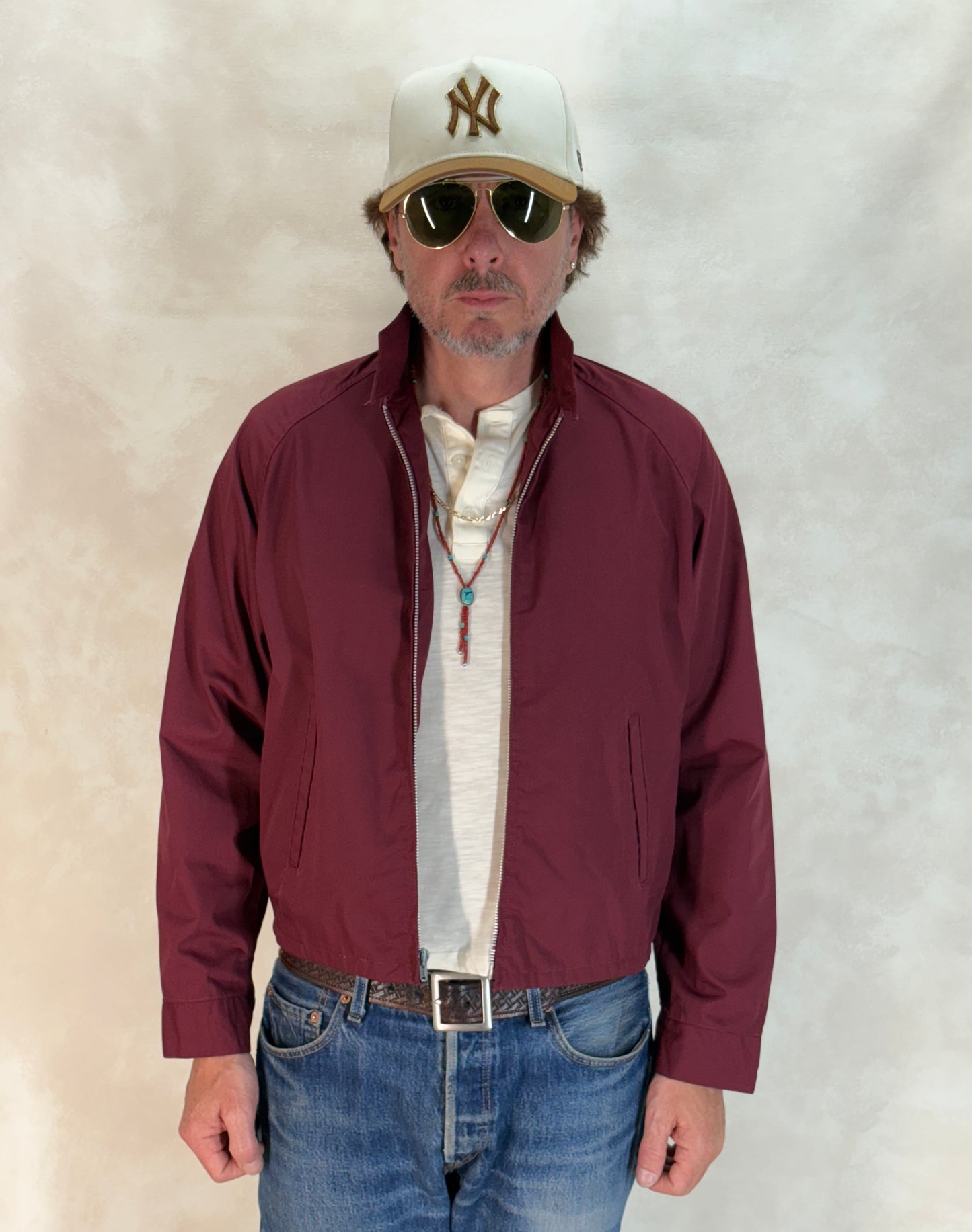 Size Med , Vintage 60s Lightweight Cotton-Blend Zip Jacket