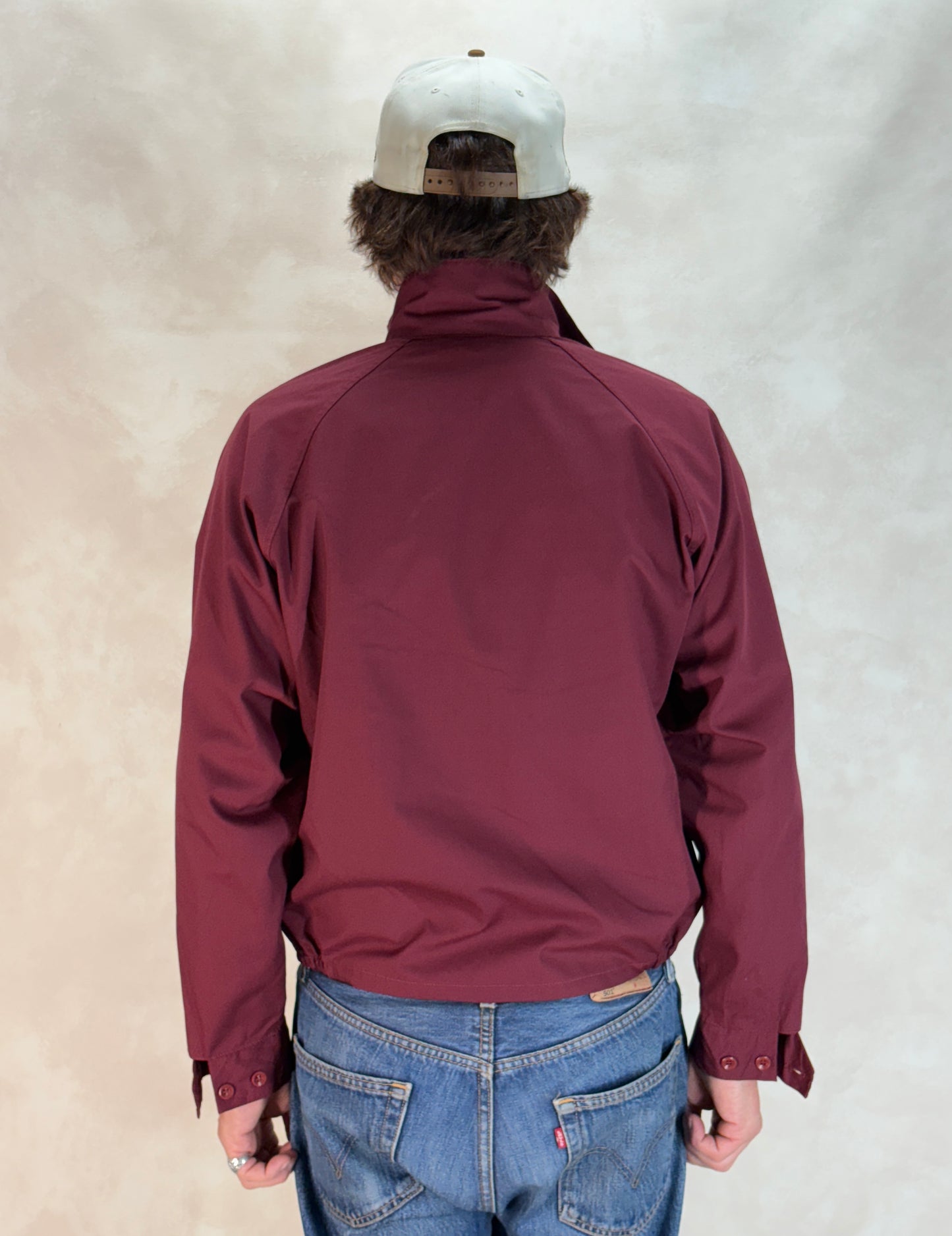 Size Med , Vintage 60s Lightweight Cotton-Blend Zip Jacket
