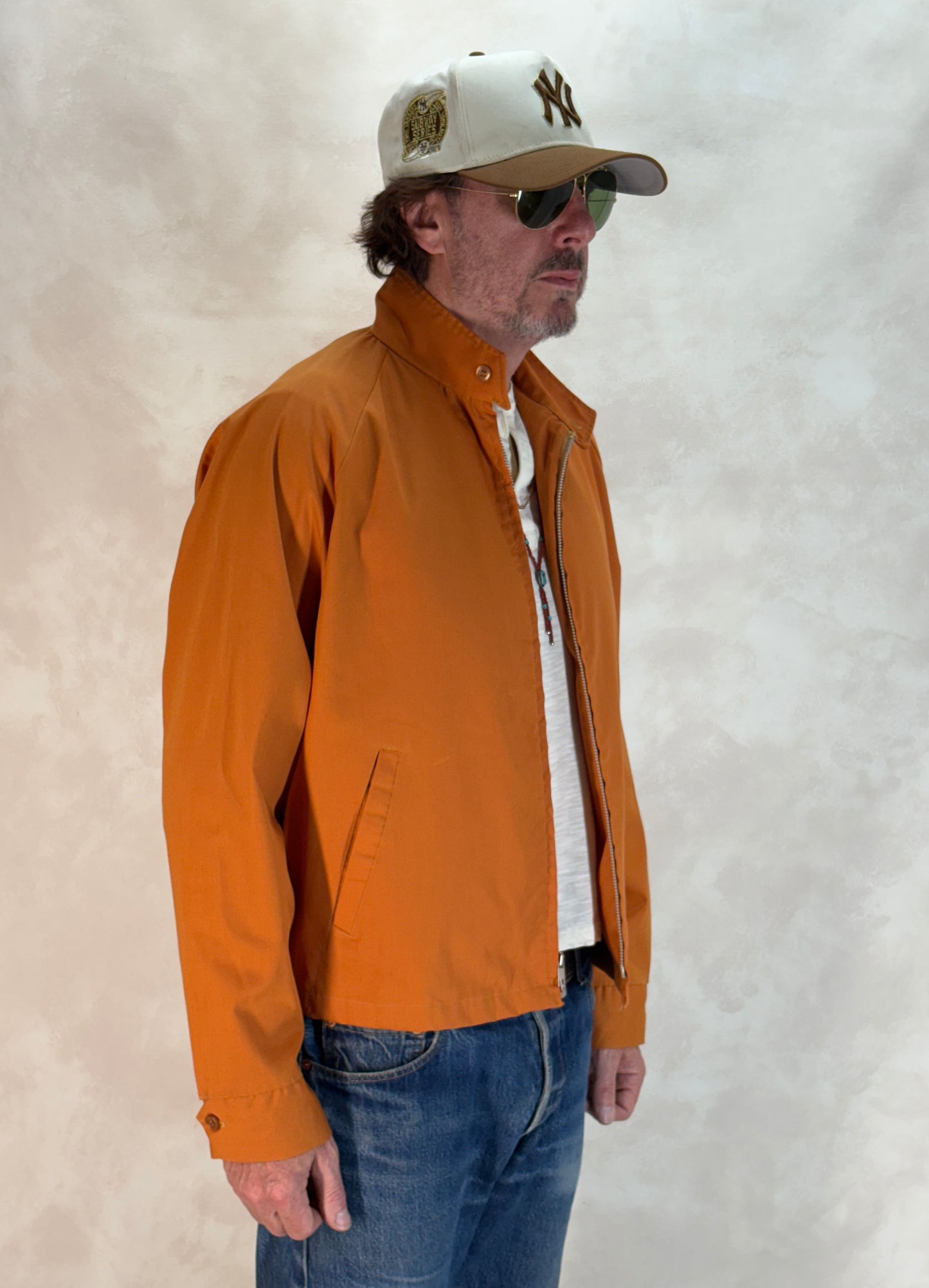 Size Large , 70s Vintage Lightweight Cotton-Blend Zip Jacket