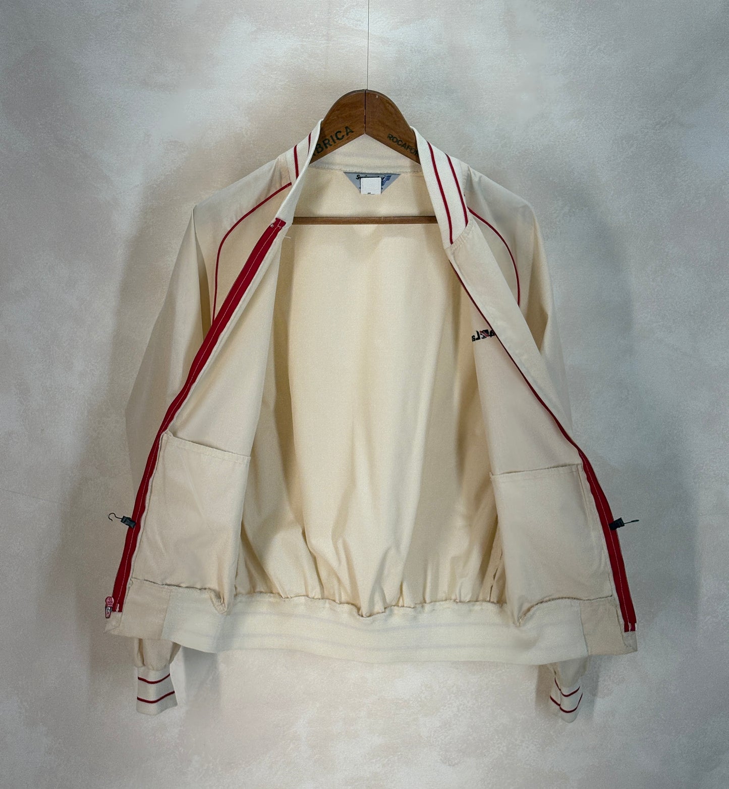 Size Large, Vintage 80s  Lightweight Cotton-Blend Zip Jacket. Made in USA
