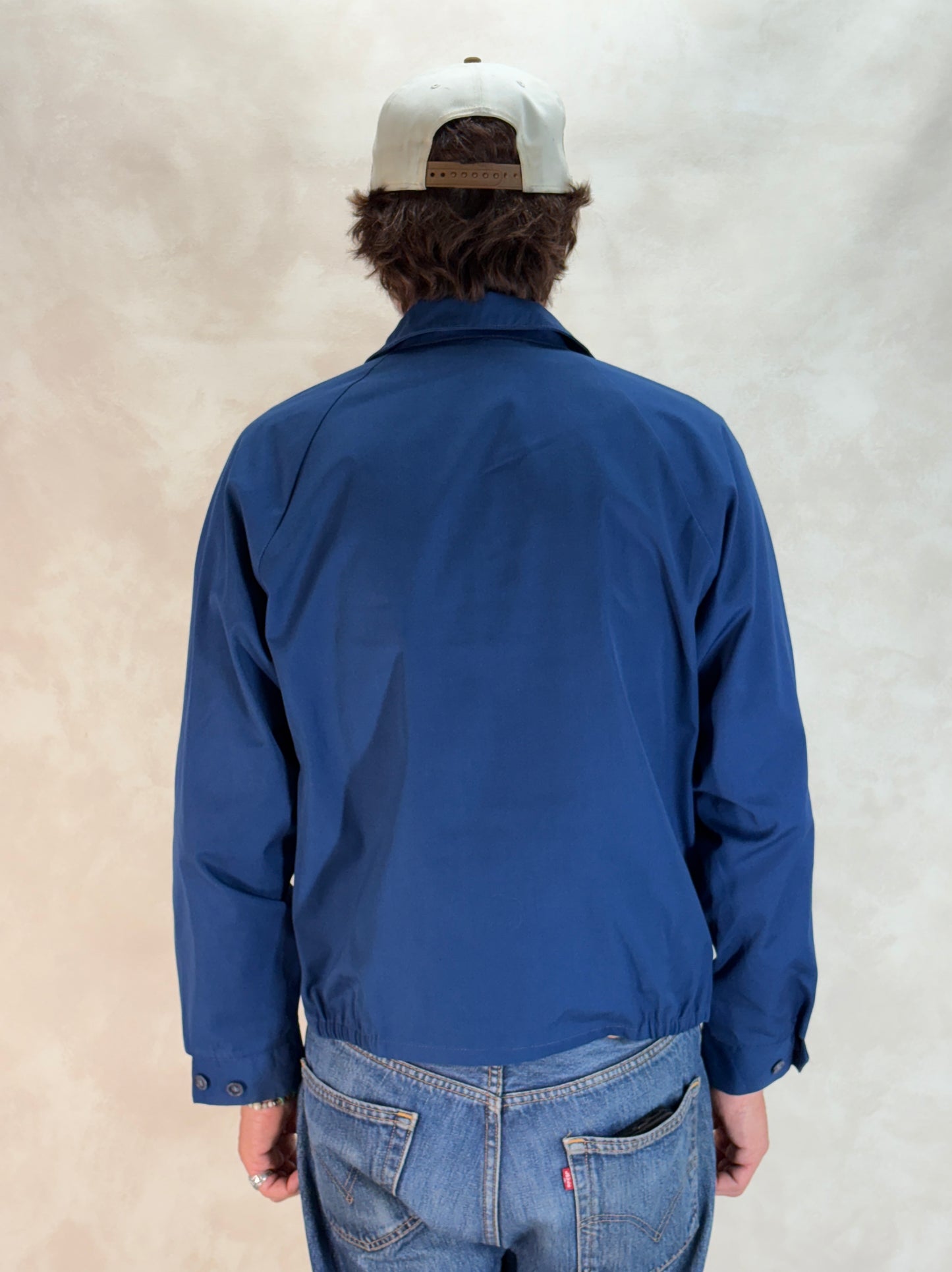 Size Med , 70s Vintage Lightweight Cotton-Blend Zip Jacket. Talon zipper