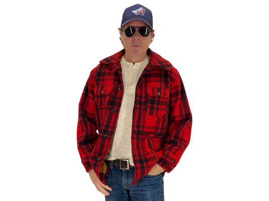 Size 42 US (52EU) 50s Woolrich hunting plaid wool jacket Made in USA