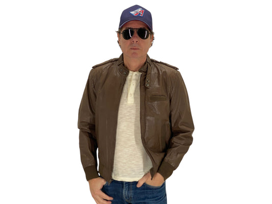 Size 40US / 50EU Vintage 80s Leather Jacket - Retro Fashion Collectible