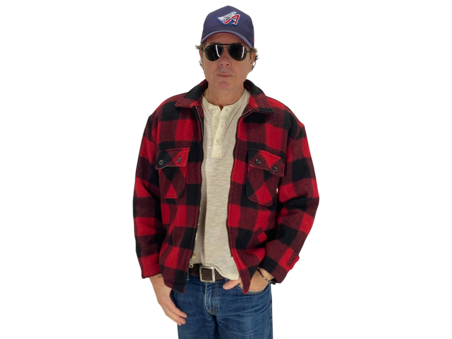 Vintage 60s 5 Brother Buffalo Plaid Wool Jacket | Size 42US / 52EU