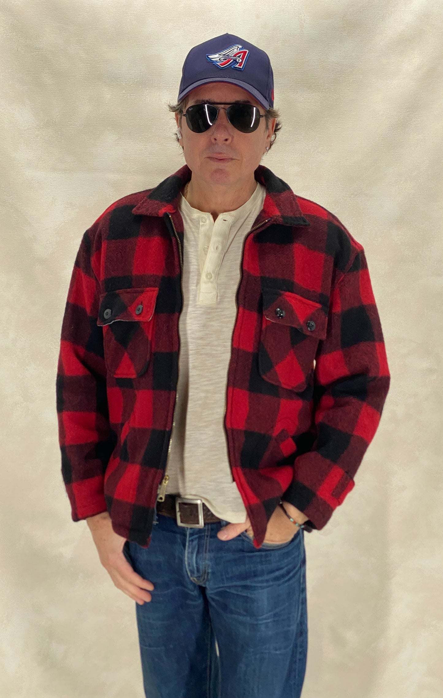 Vintage 60s 5 Brother Buffalo Plaid Wool Jacket | Size 42US / 52EU