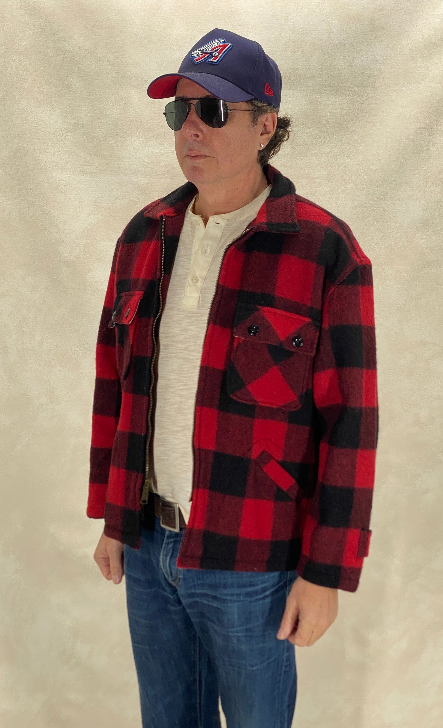 Vintage 60s 5 Brother Buffalo Plaid Wool Jacket | Size 42US / 52EU