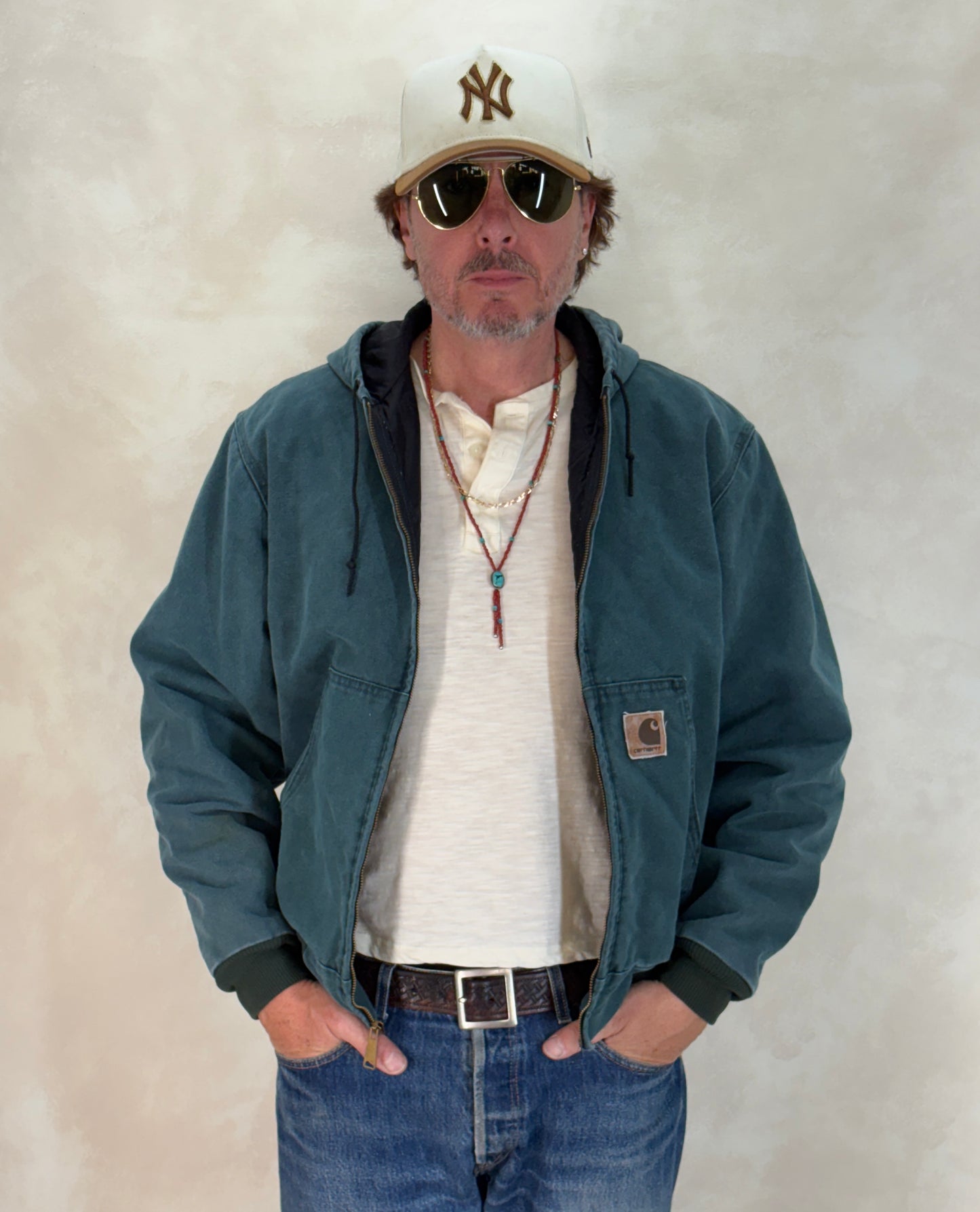 Size Med. 90s Green Vintage hooded Carhartt jacket Made in USA