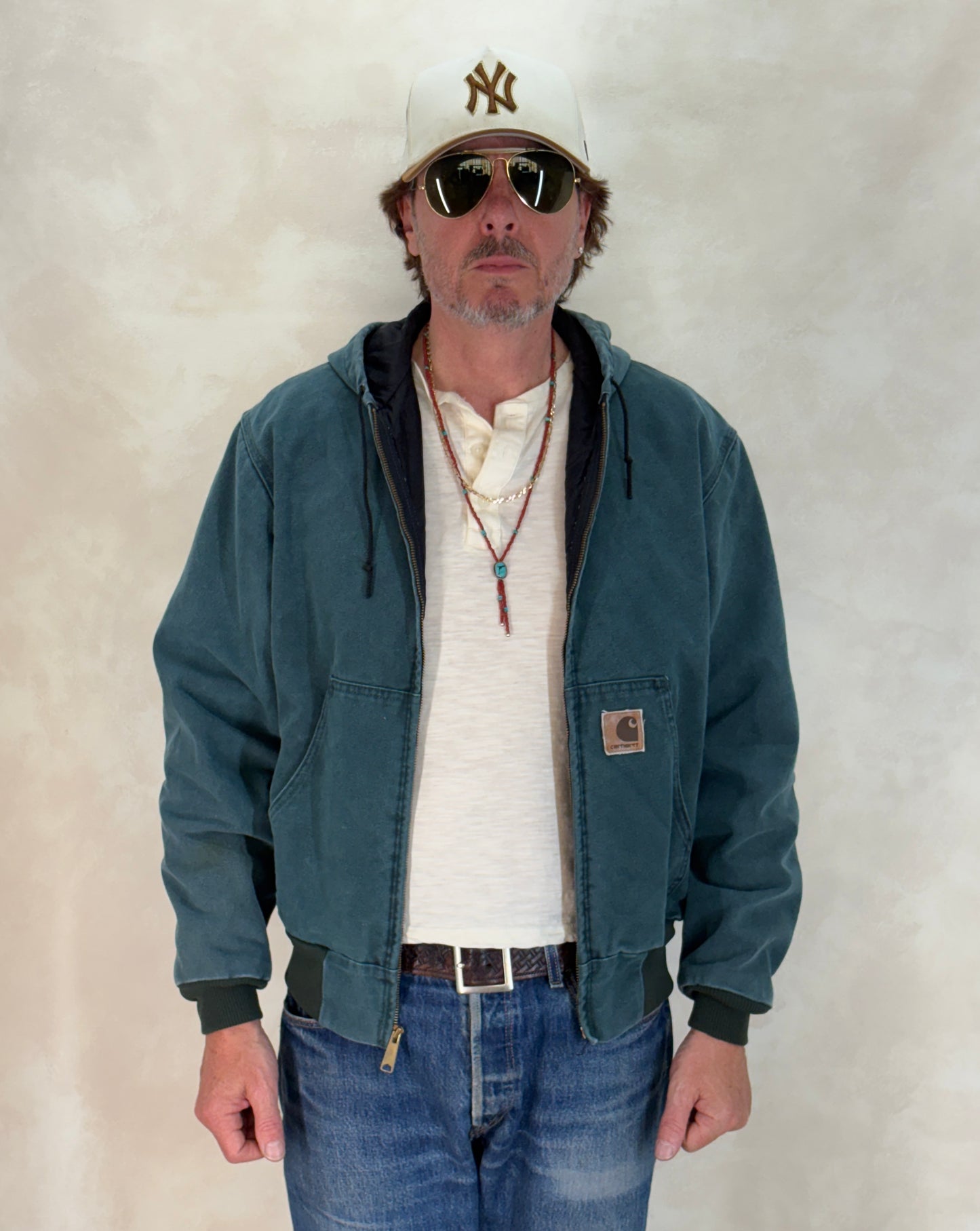 Size Med. 90s Green Vintage hooded Carhartt jacket Made in USA