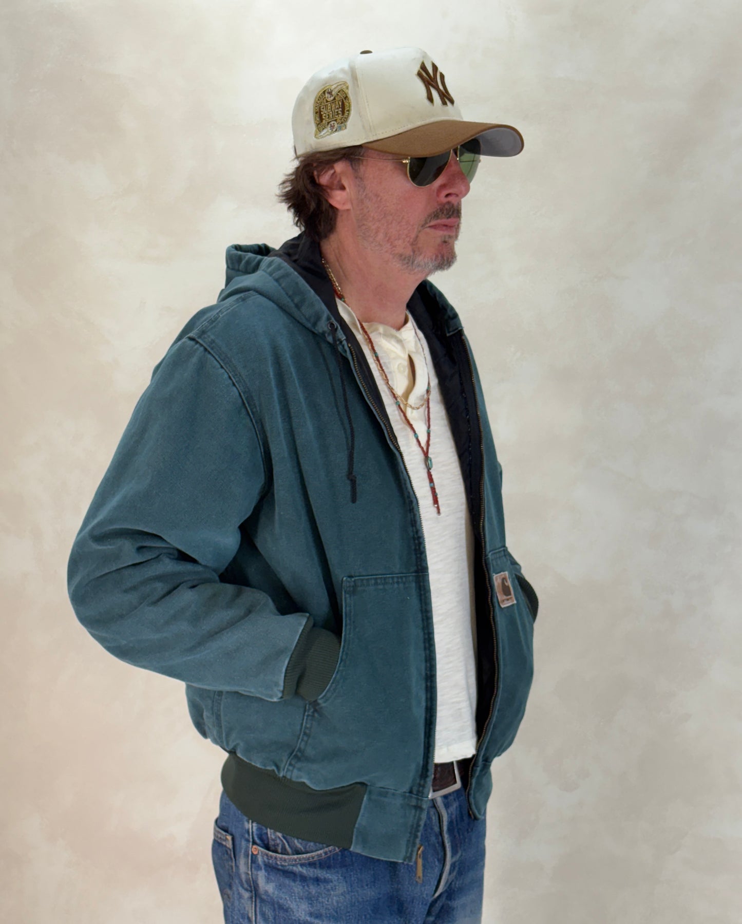 Size Med. 90s Green Vintage hooded Carhartt jacket Made in USA