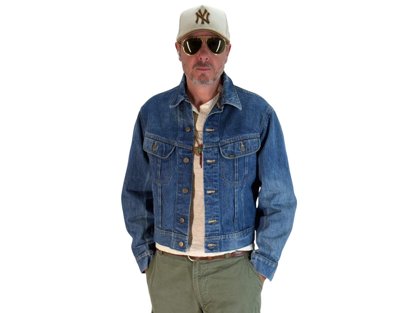 Size 42-44US / 52-54EU. Authentic 1970s Lee Denim Jacket – Made in USA – Two Chest Pockets