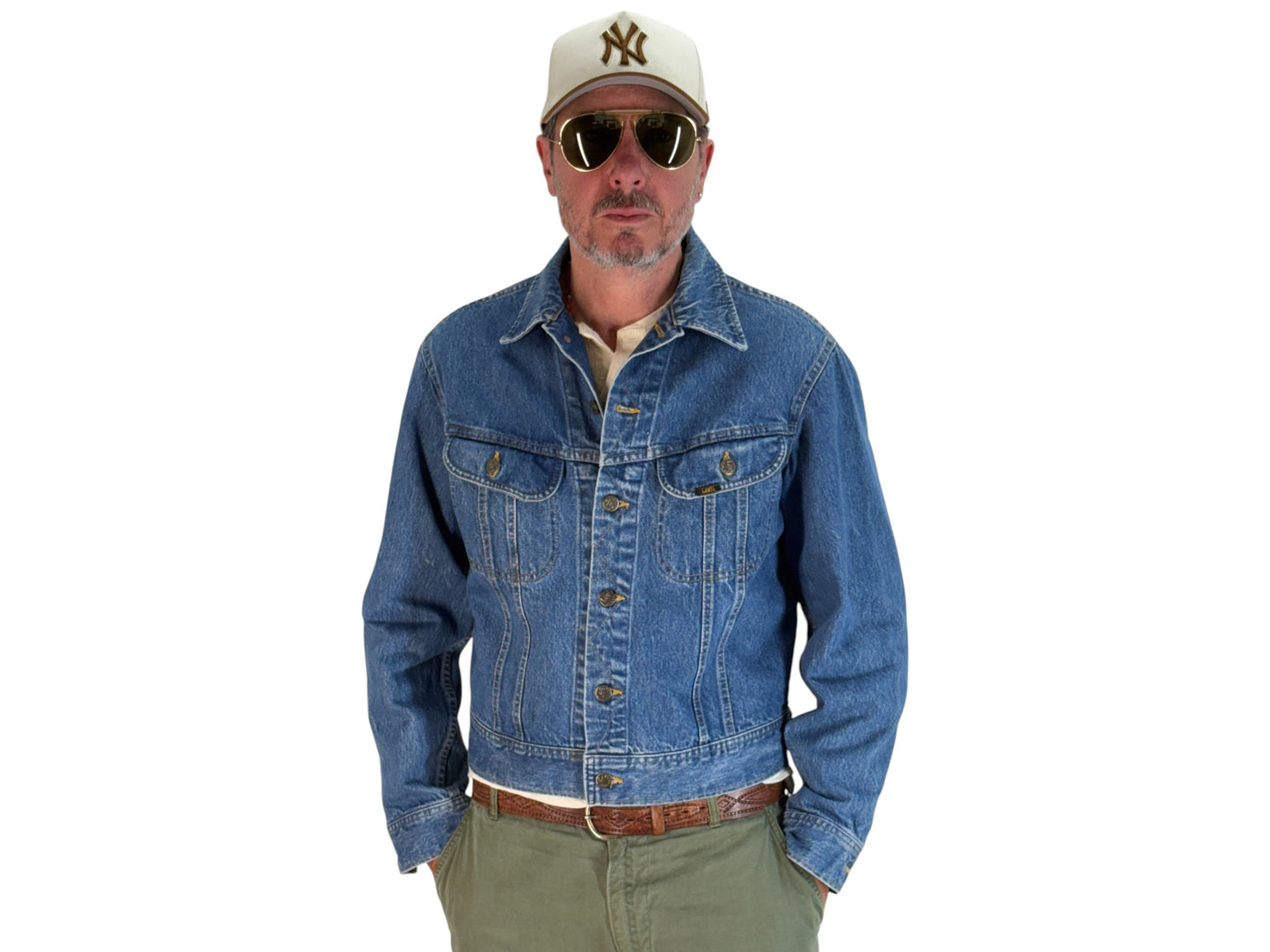 Size 42US / 52EU. Vintage 1970s Lee Denim Jacket – 2 Chest Pockets – Made in Canada