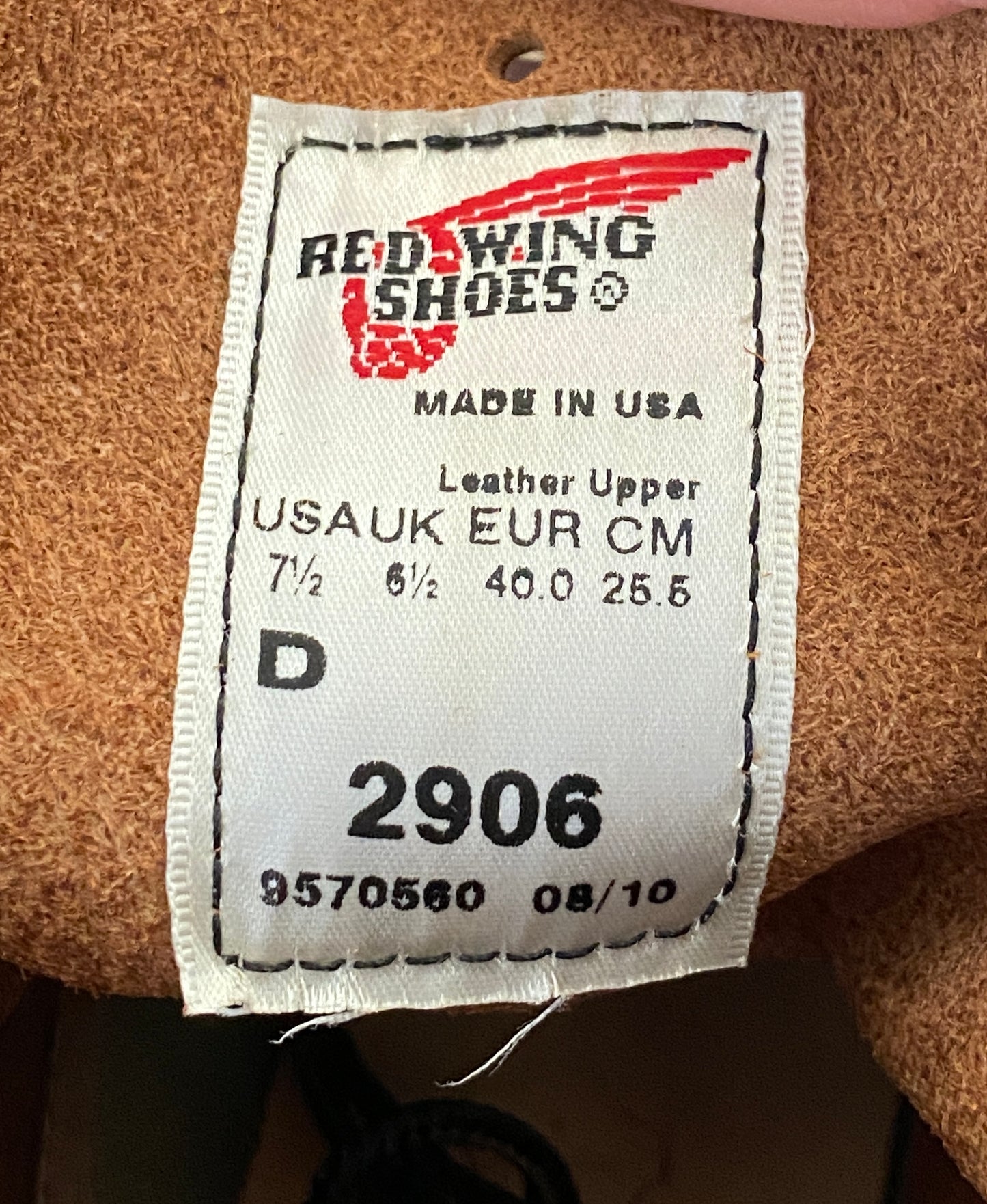 Size 7.5 D (40 Euro) R W Lineman 2906 Boots Made In USA. Factory Seconds