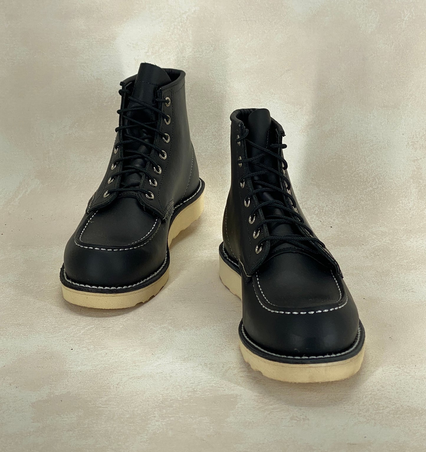 Size 8.5 D US (41.5 EU ) Red Wing 8130 Moc Toe Black Boots Factory Second Made