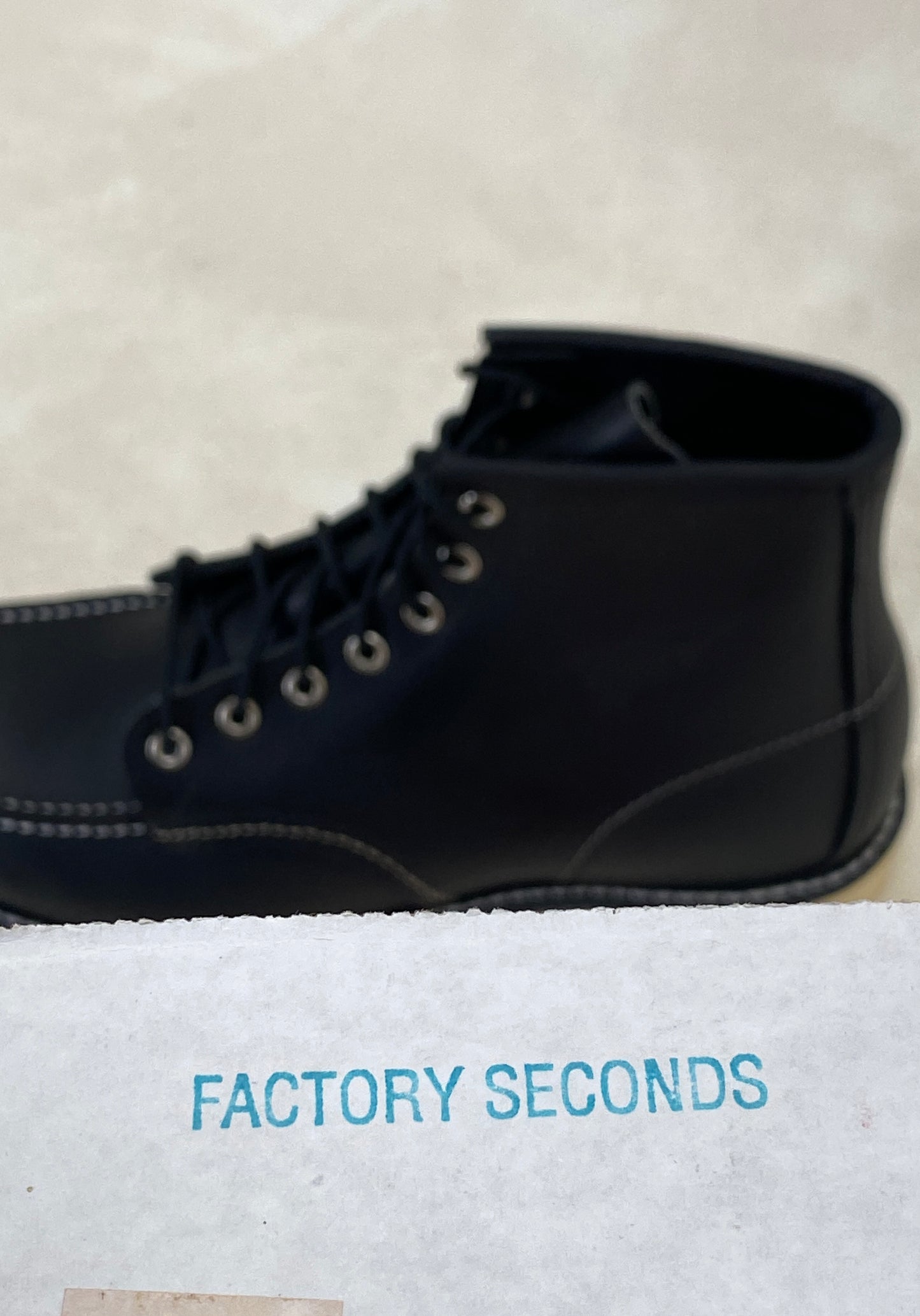 Size 8.5 D US (41.5 EU ) Red Wing 8130 Moc Toe Black Boots Factory Second Made