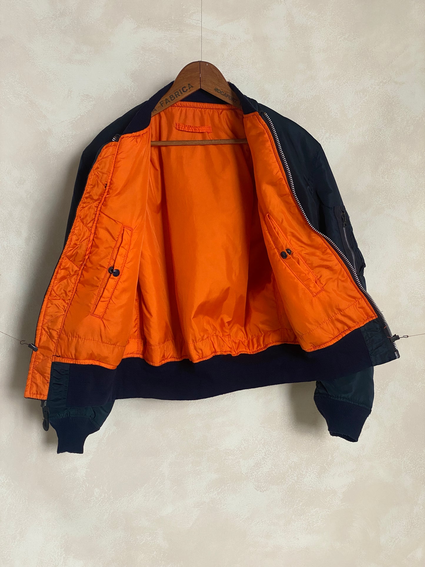 Large. Alpha Industries Blue Bomber jacket MA1 flyer jacket Made in USA