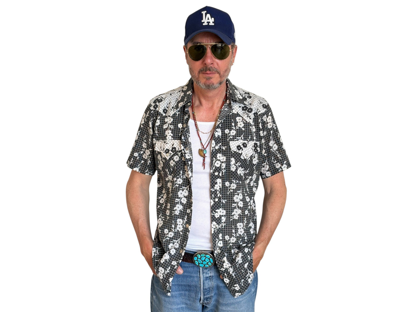 Size M. Authentic 70’s Ely Plain Western Shirt — Vintage Print