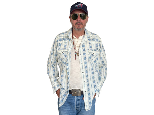 Size L. Authentic  Vintage 70’s Sears Western Shirt —Floral print.