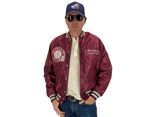 Size Med. Vintage 80s Butwin Satin Baseball Varsity Jacket – Made in USA