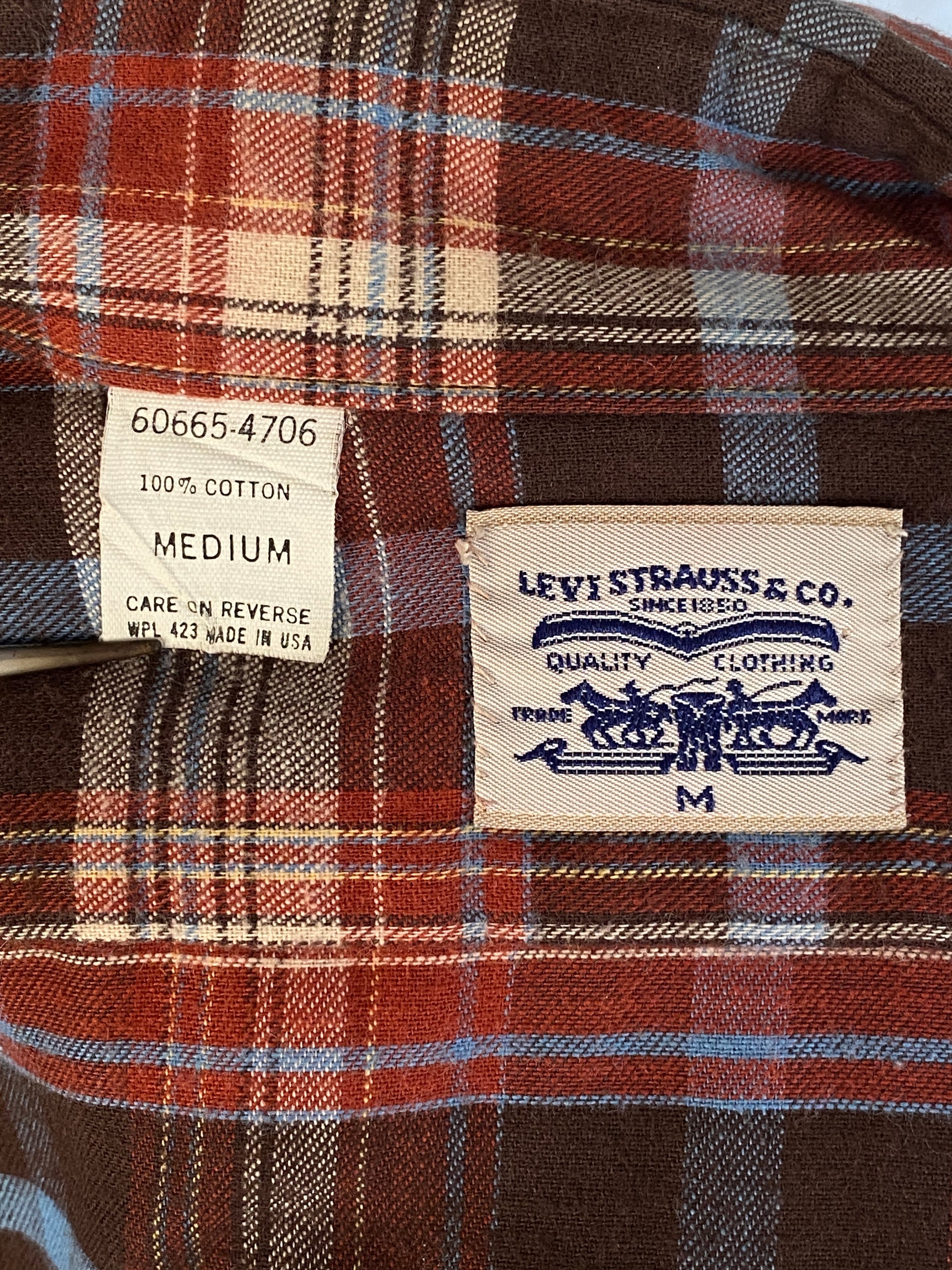 Medium Vintage 80s Levi's Shirt | 100% Cotton | Made in USA | Classic Retro Style | USA Vintage BCN