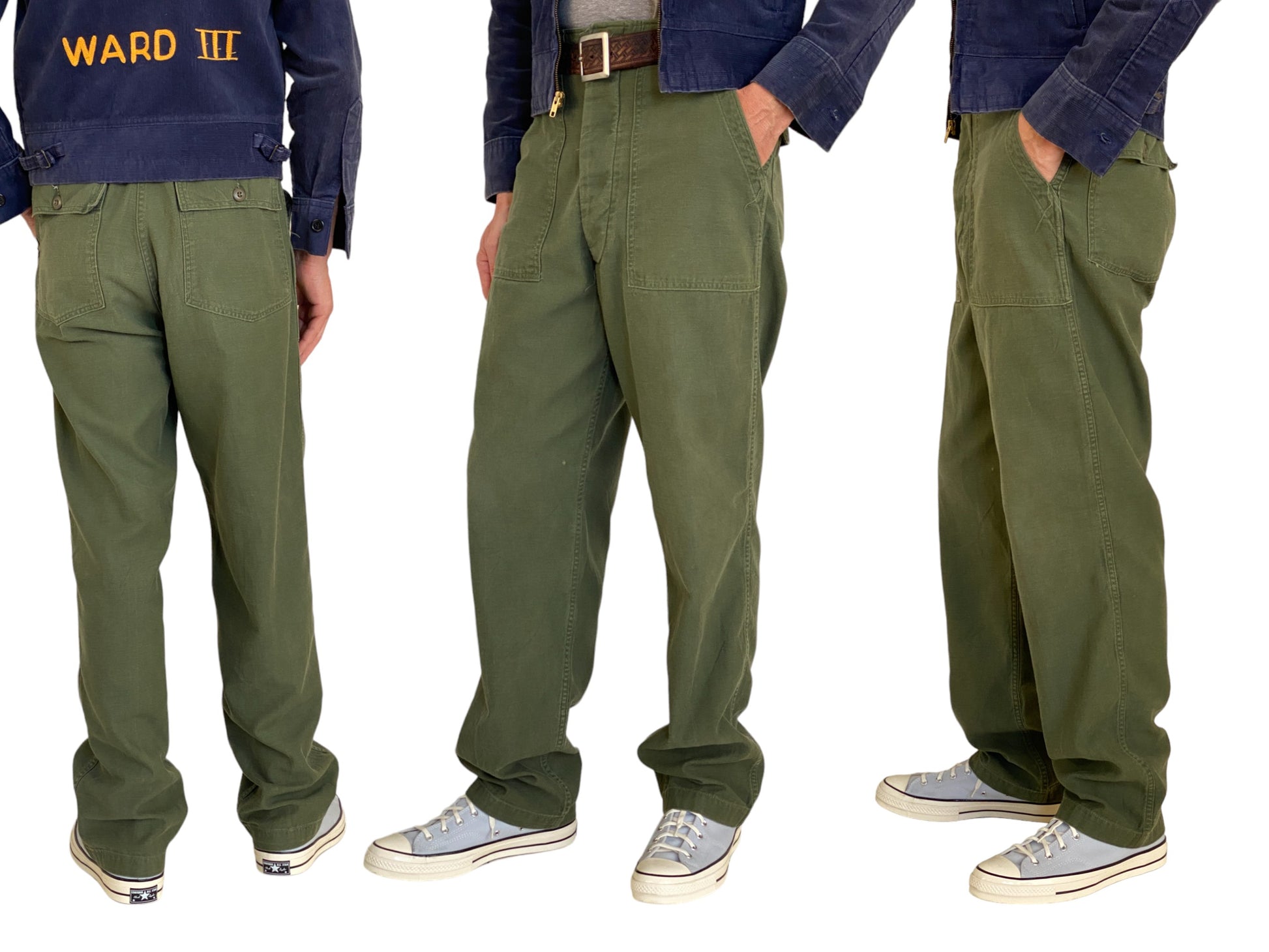 Authentic Vietnam era 1975 US Army fatigue/utility pants, size 31X33.