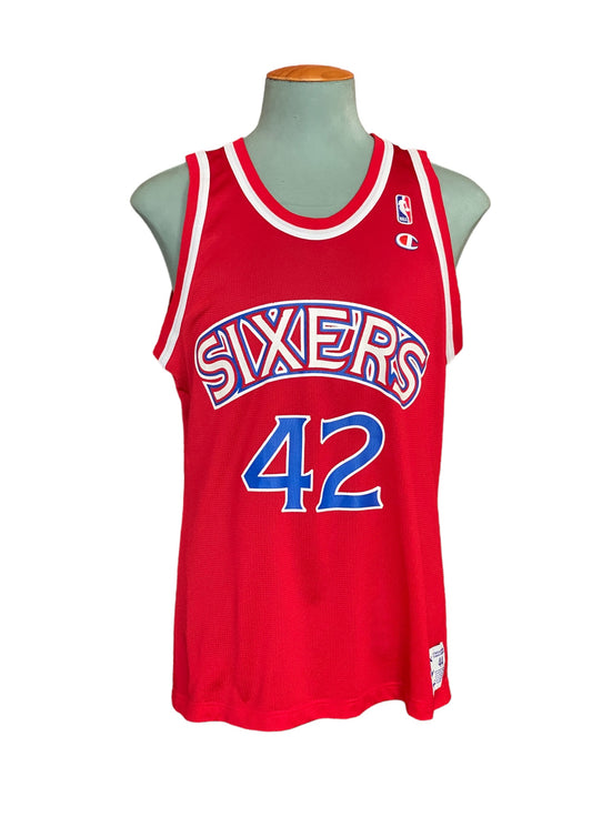 Authentic Size 44 Jerry Stackhouse #42 Philadelphia 76ers 90s Vintage NBA Jersey | Made by Champion
