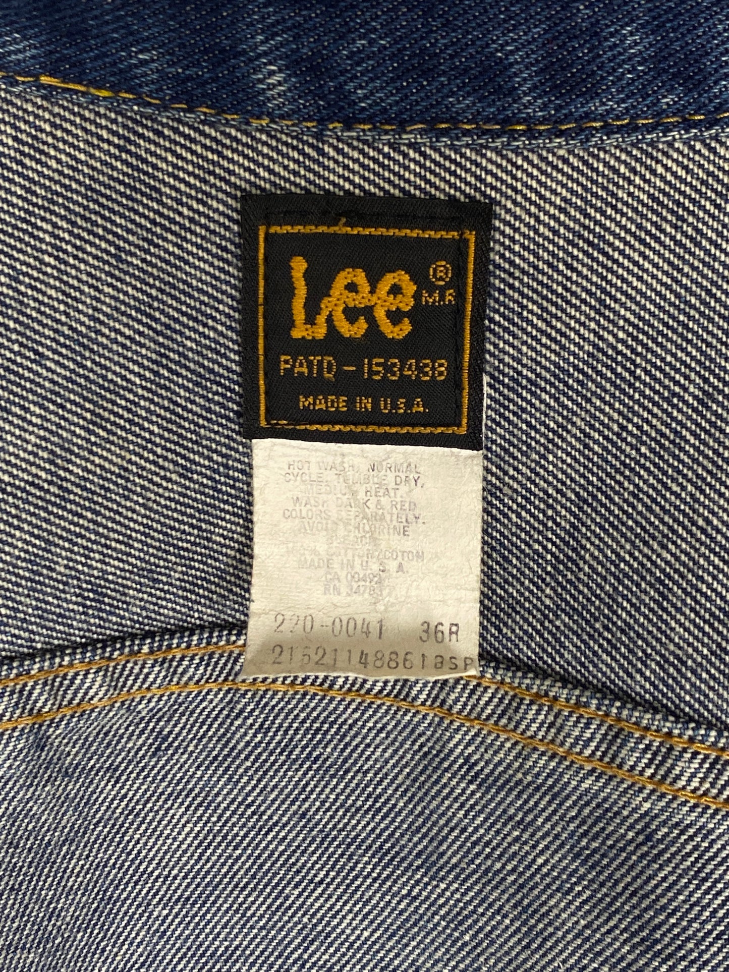 Size 36US / 46EU .Vintage 80s Lee 2 pockets made in USA