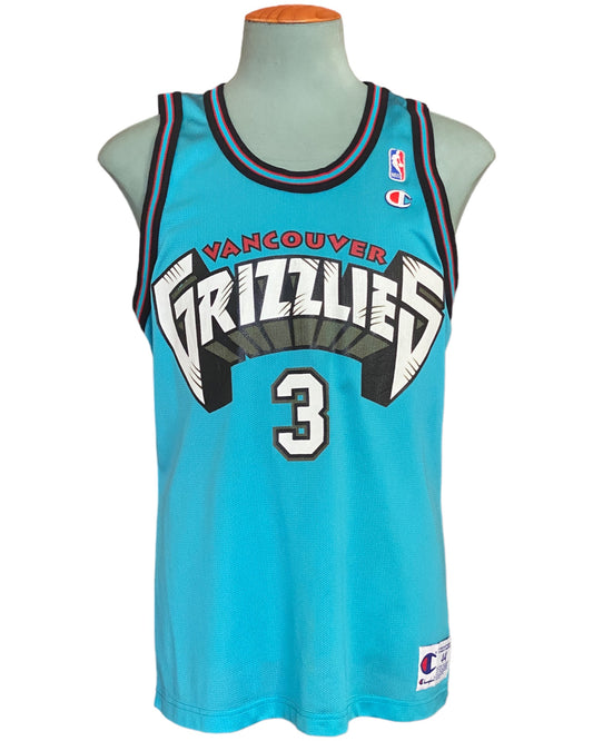 Vintage 90s NBA Grizzlies Abdur-Rahim #3 Champion jersey, size 44 - front view.