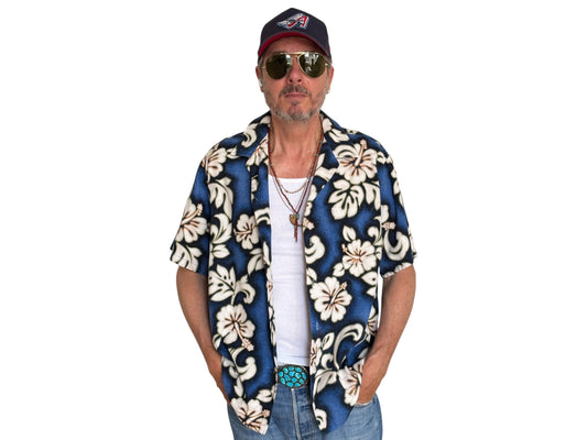 Size Youth XL  . Vintage 80s Hawaiian cotton shirt made by RJC