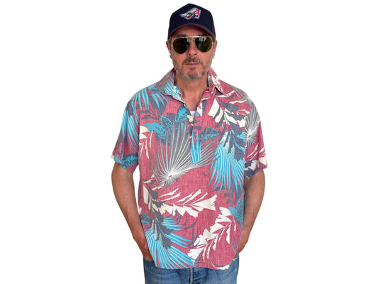 Large. Vintage 70s Hawaiian cotton shirt made by R.J.C Made in Hawaii